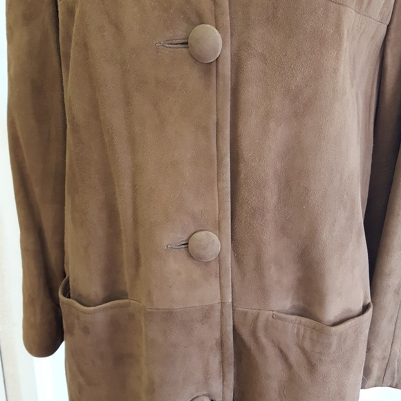 Vintage suede coat with mink collar/ring hat - Picture 3 of 8